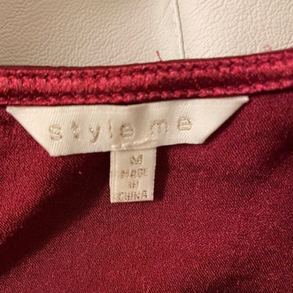 Nwt Polyester Satin Ruby Red Top - image 6